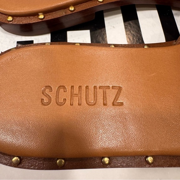 NEW SCHUTZ phoenix Flat Women’s Brown Leather Sandals Size 8.5 Box & Dust Bag - Picture 3 of 6